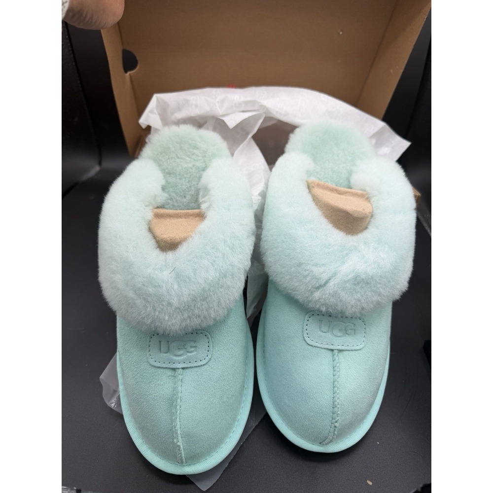 🩵✨ UGG Women's Coquette Slippers Sky Blue Size 10 – NIB Cozy Suede Sheepskin 🩴